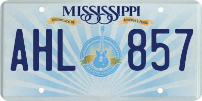 MS license plate AHL857