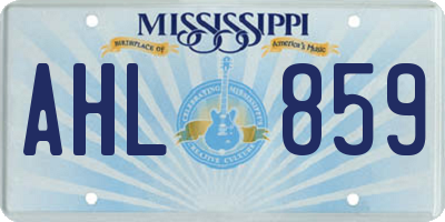 MS license plate AHL859