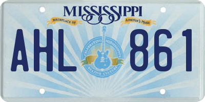 MS license plate AHL861