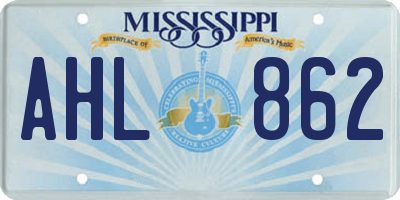 MS license plate AHL862