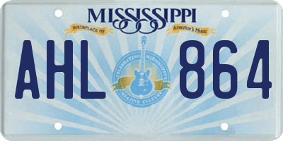 MS license plate AHL864