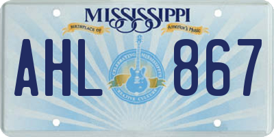 MS license plate AHL867