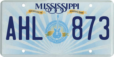 MS license plate AHL873
