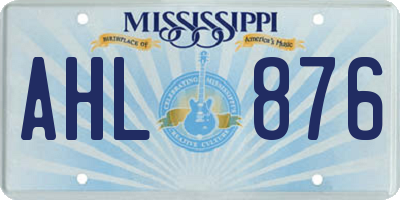 MS license plate AHL876
