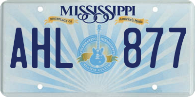 MS license plate AHL877