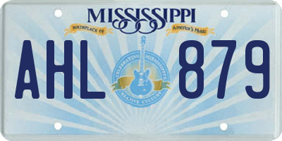 MS license plate AHL879
