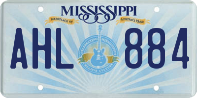 MS license plate AHL884