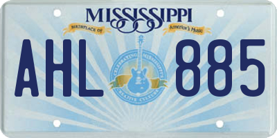 MS license plate AHL885