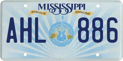 MS license plate AHL886