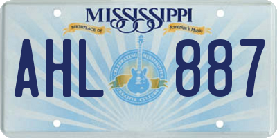 MS license plate AHL887