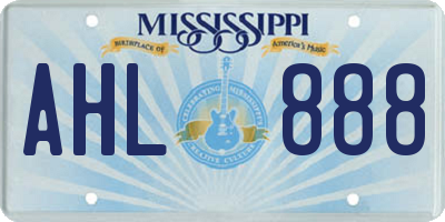MS license plate AHL888