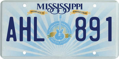 MS license plate AHL891