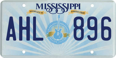 MS license plate AHL896