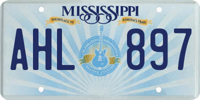 MS license plate AHL897