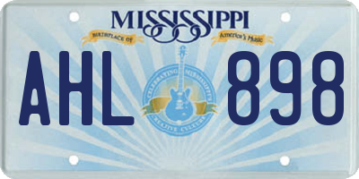 MS license plate AHL898