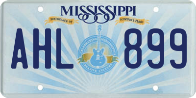 MS license plate AHL899