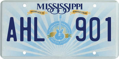 MS license plate AHL901
