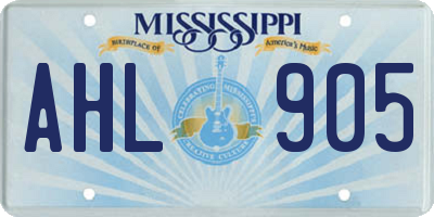 MS license plate AHL905