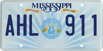 MS license plate AHL911