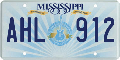 MS license plate AHL912
