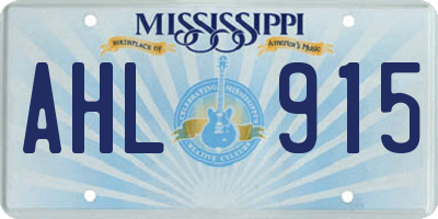 MS license plate AHL915