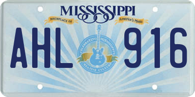 MS license plate AHL916