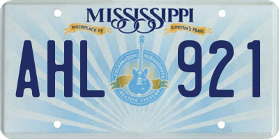 MS license plate AHL921