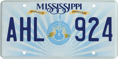 MS license plate AHL924