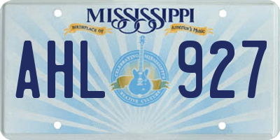MS license plate AHL927