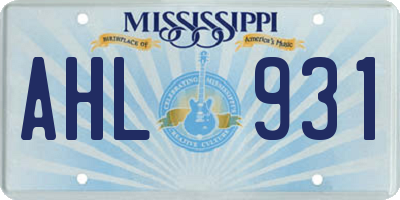 MS license plate AHL931