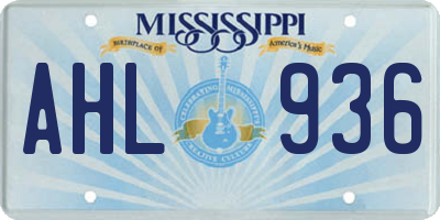 MS license plate AHL936