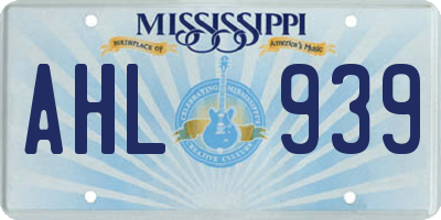 MS license plate AHL939