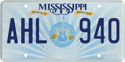 MS license plate AHL940