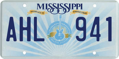 MS license plate AHL941