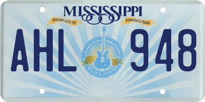 MS license plate AHL948