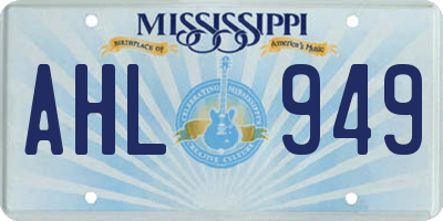 MS license plate AHL949