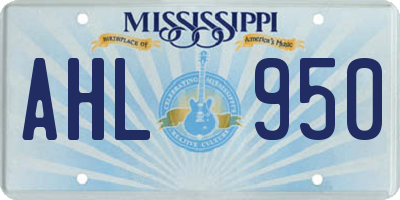 MS license plate AHL950