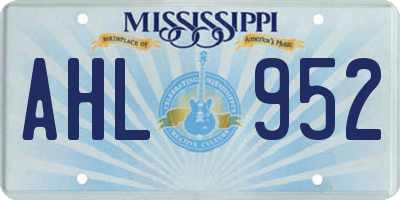 MS license plate AHL952