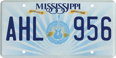 MS license plate AHL956