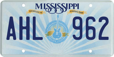 MS license plate AHL962