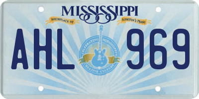 MS license plate AHL969