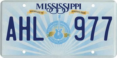 MS license plate AHL977