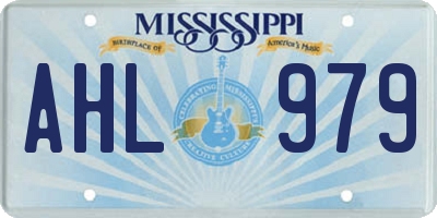 MS license plate AHL979