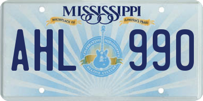 MS license plate AHL990