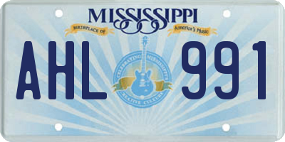 MS license plate AHL991
