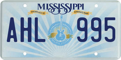 MS license plate AHL995