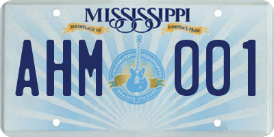 MS license plate AHM001