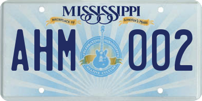 MS license plate AHM002