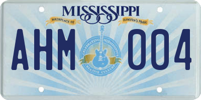MS license plate AHM004