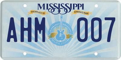 MS license plate AHM007